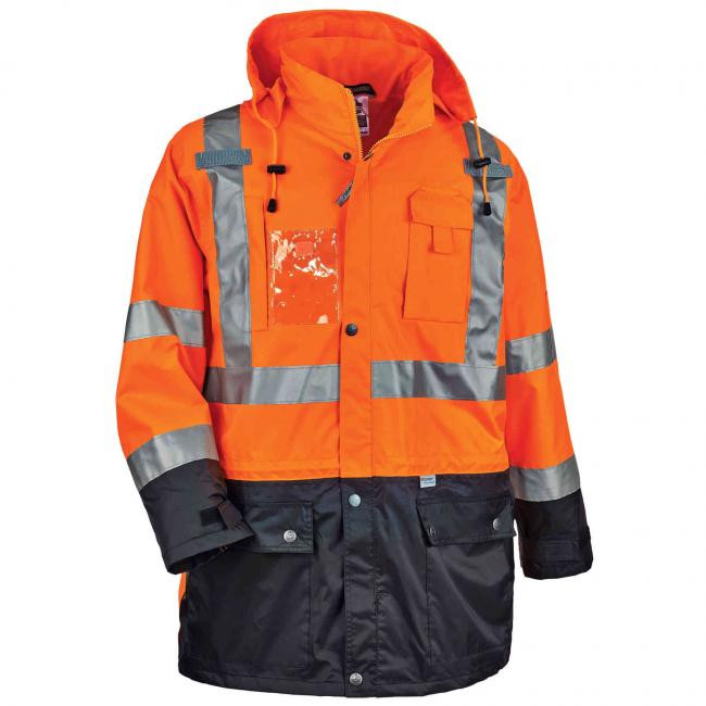 Ergodyne GloWear 8388 4-in-1 Hi-Vis Winter Jacket Parka with Black