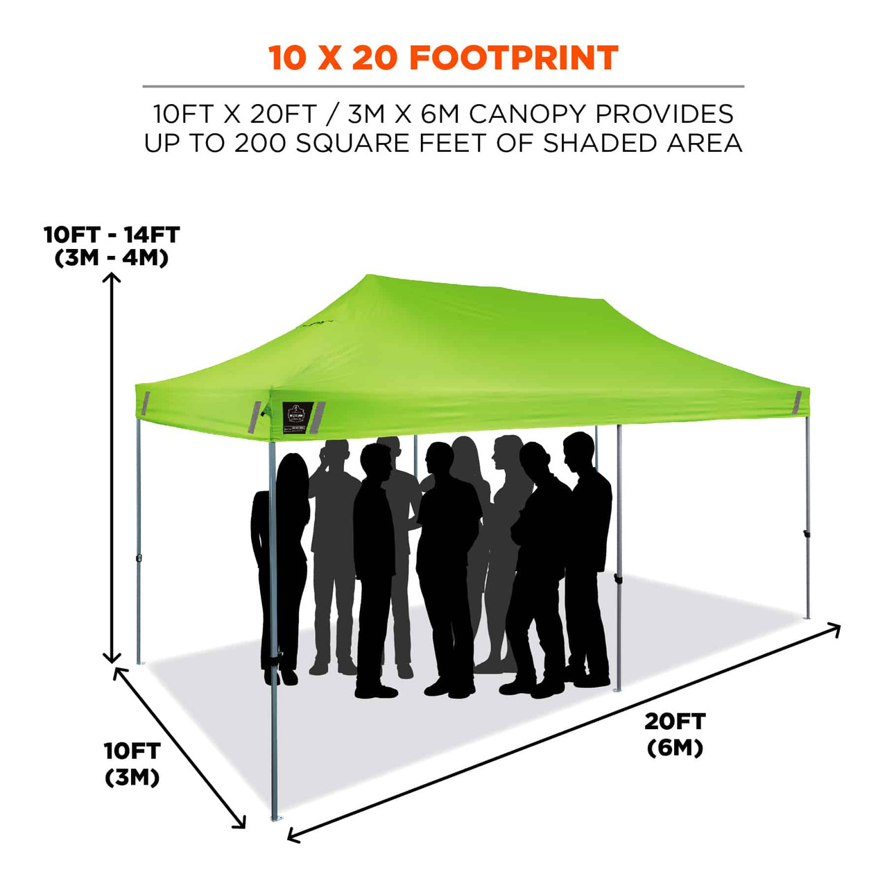 Ergodyne SHAX 6015 Heavy-Duty Pop-Up Tent - 10ft x 20ft