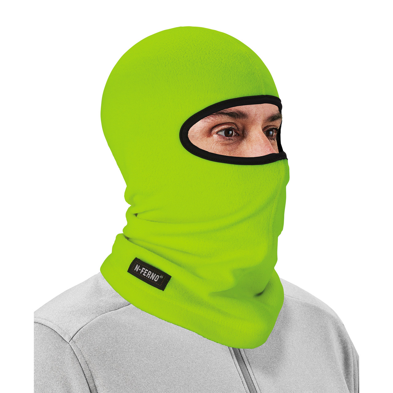 N-Ferno 6821 Balaclava Face Mask - Fleece - Lime - Jendco Safety