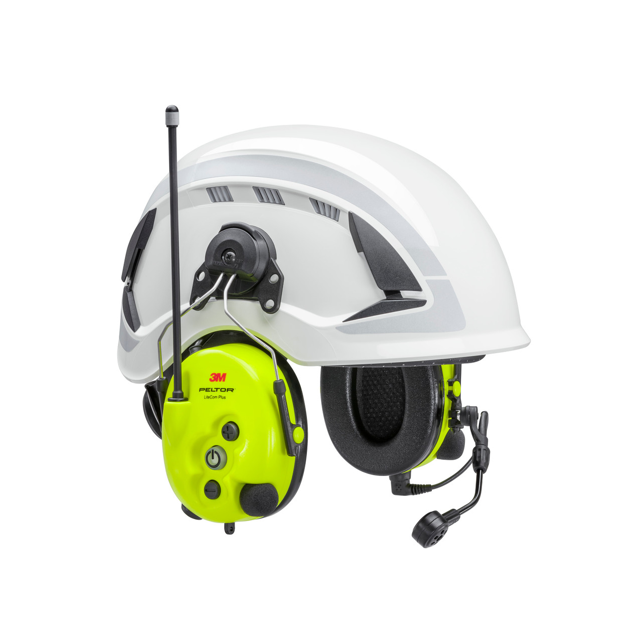 3M PELTOR LiteCom Plus Headset Hard Hat Attached