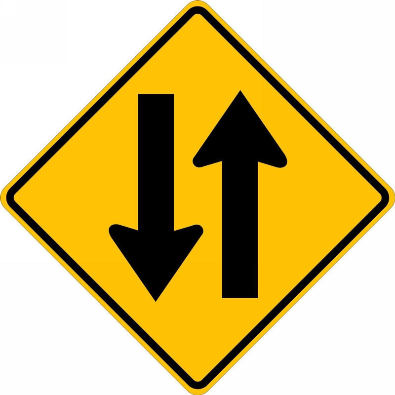 Lane Guidance Sign: Two-Way Traffic (Symbol) 30