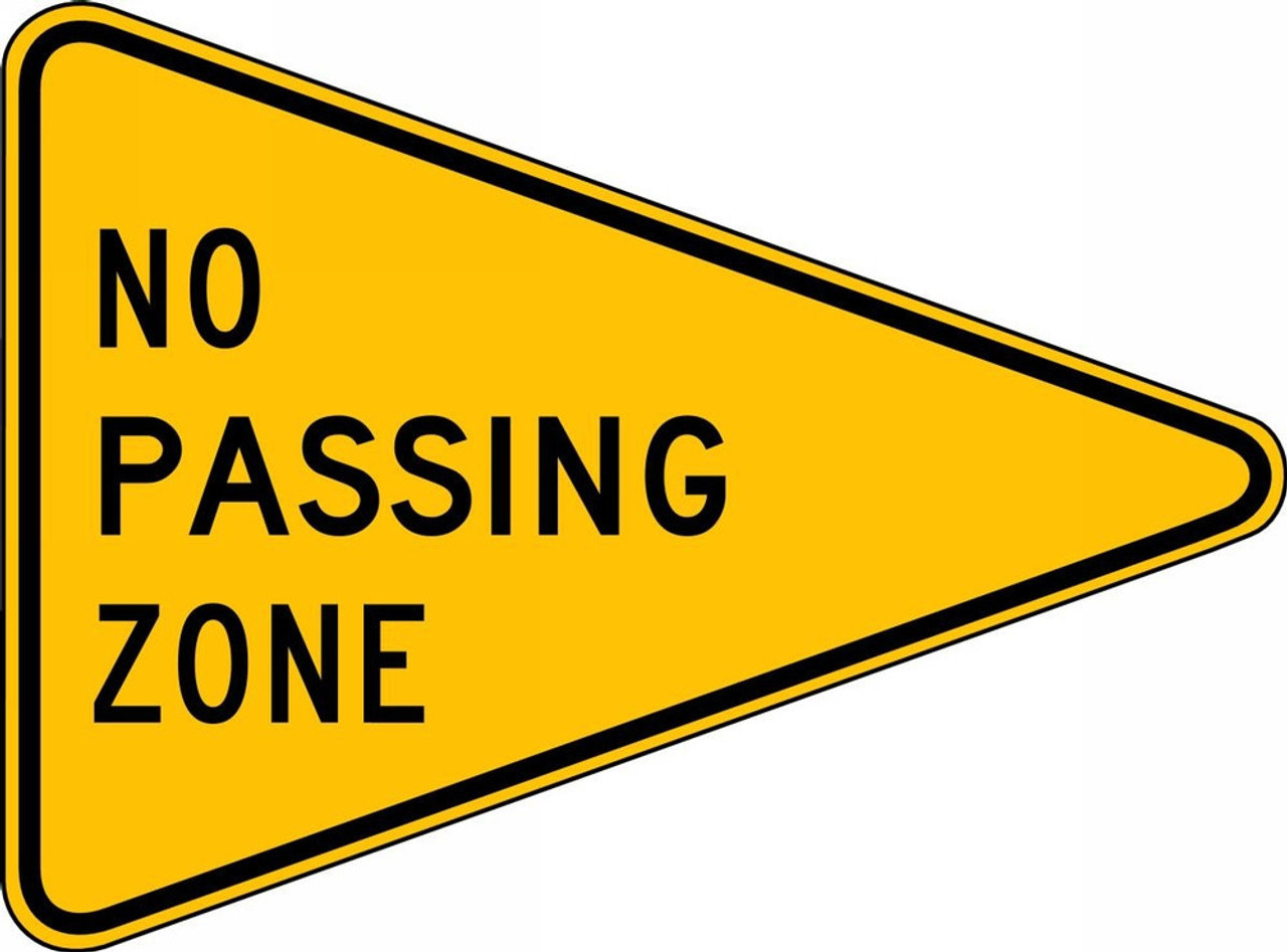 Traffic Pennant Sign: No Passing Zone 24