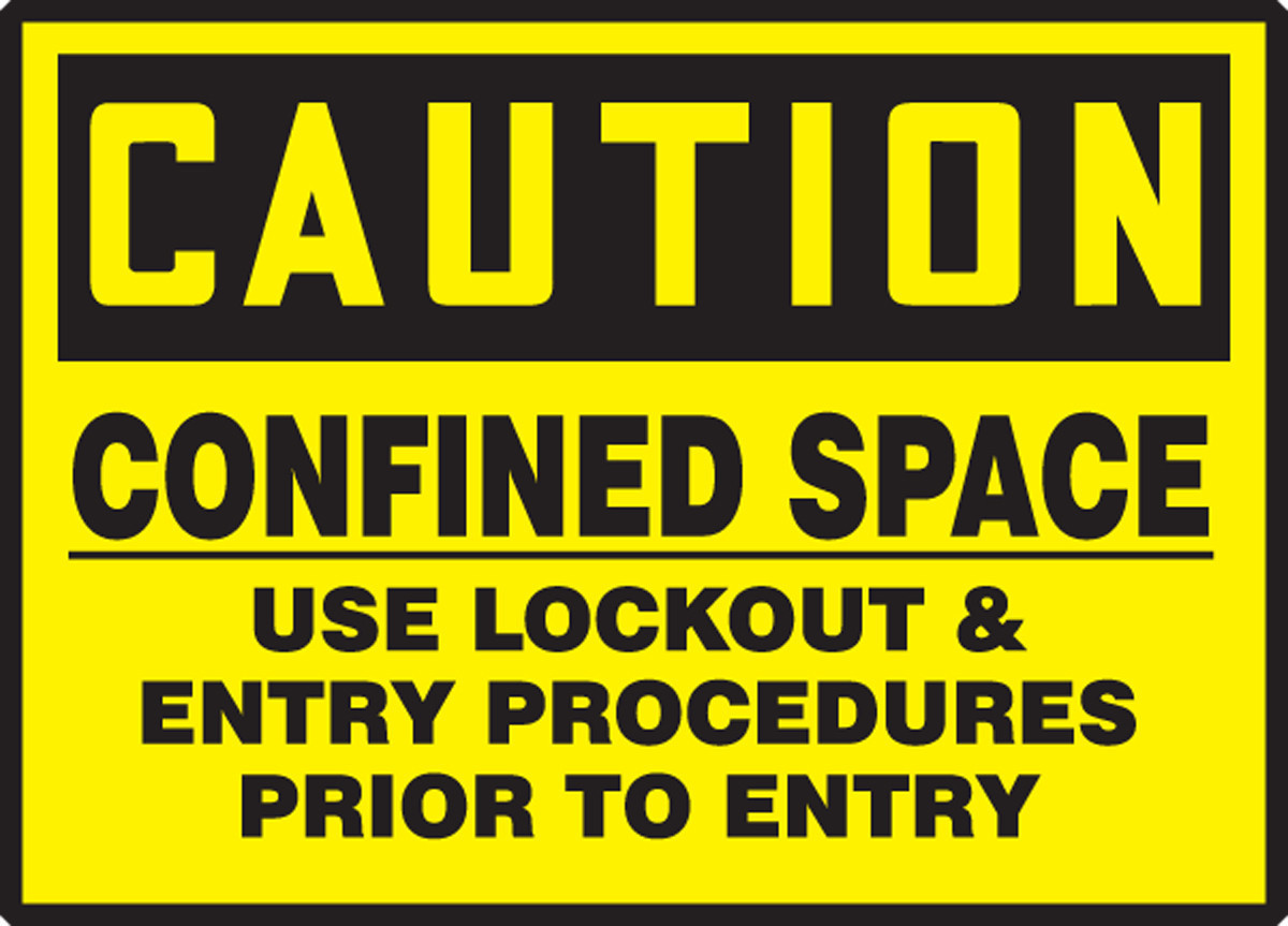 OSHA Caution Safety Labels: Confined Space - Use Lockout & Tagout Entry ...