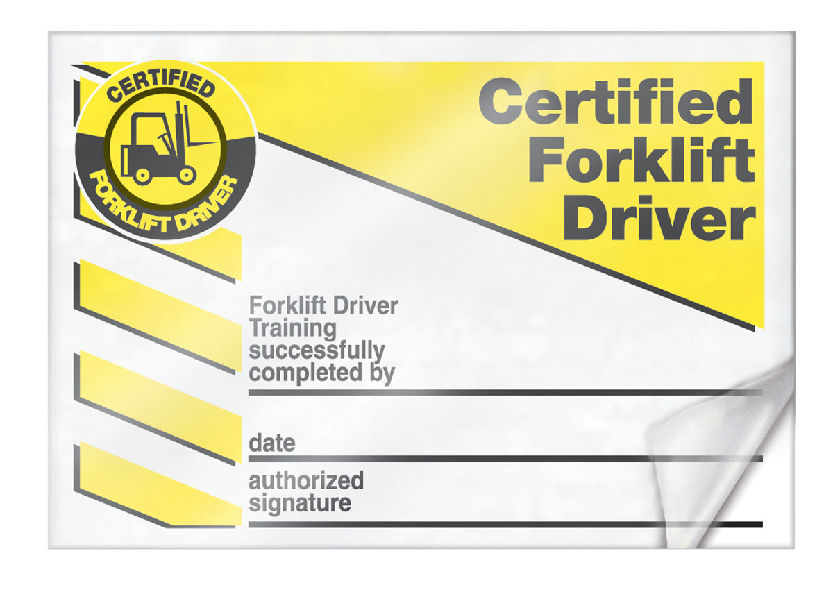 forklift certification cards 2 1/8" x 3 3/8" self-laminating rp