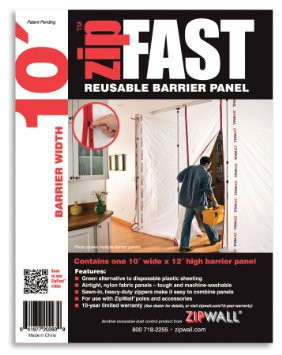 ZipWall ZipFast 10' Pane - ZF10 - 4/Pack - Jendco Safety Supply