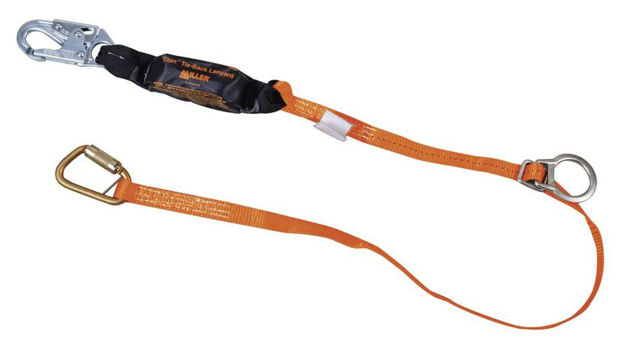 Miller Titan™ II 6 ft. Tie-Back Lanyard with Pack-Type Shock Absorber  T6111TB-Z7/6FTAF