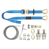 FallTech 7432602K Temporary Rope HLL SYSTEM; 2-Person with Kernmantle Rope and Dual Truss Roof Anchors