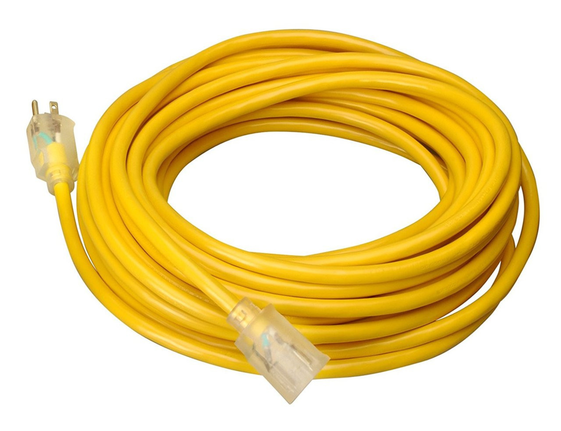 100 ft. Yellow 12/3 Vinyl Outdoor Extension Cord with Lighted End ...