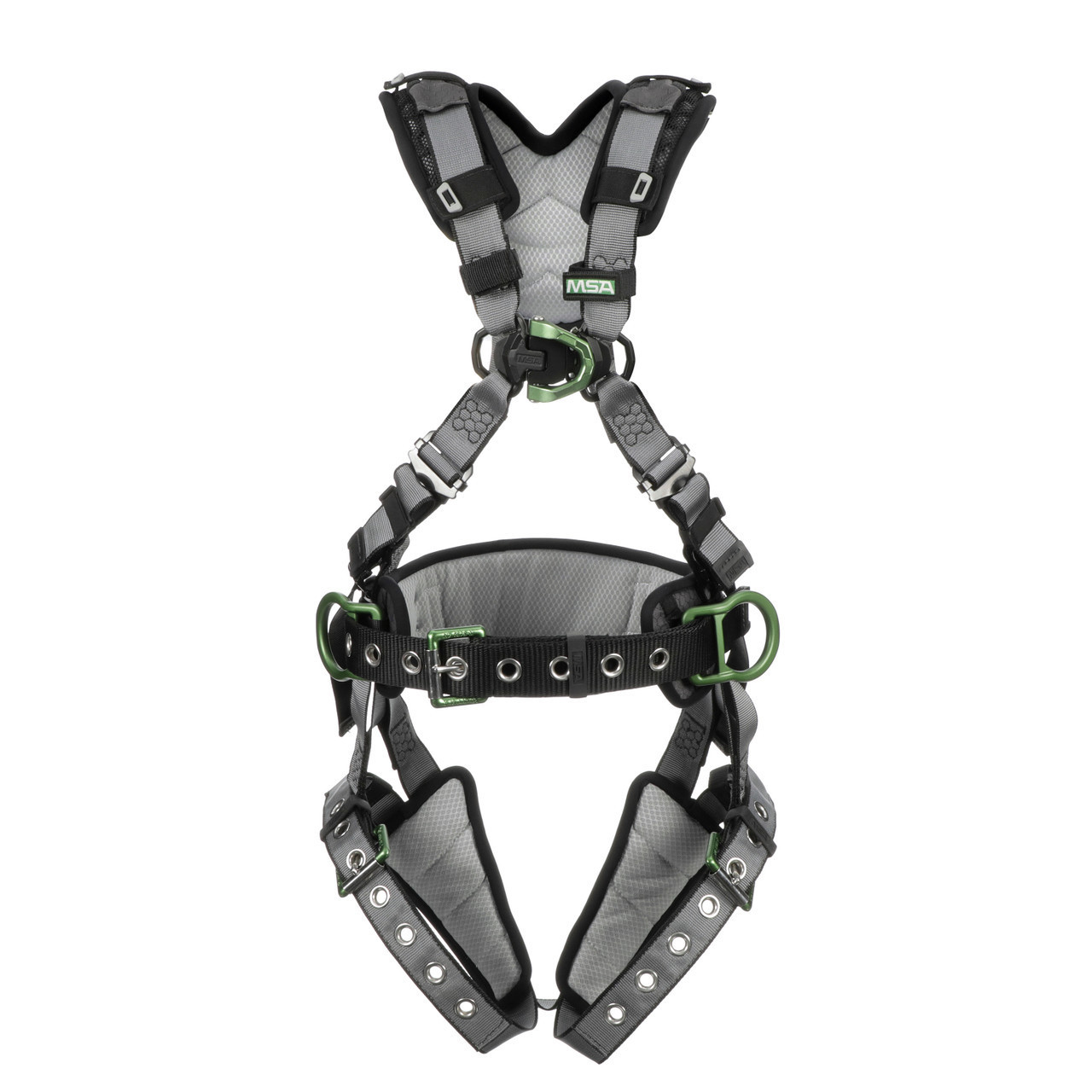 MSA VFIT 10195199 Tower Climbing Full Body Harness w/Tongue Buckle Leg
