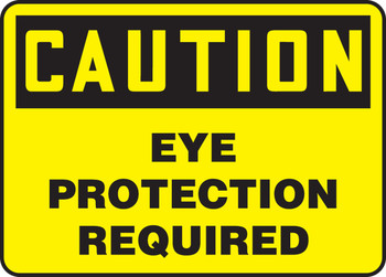 OSHA Caution Safety Sign: Eye Protection Required 7" x 10" Accu-Shield 1/Each - MPPE791XP
