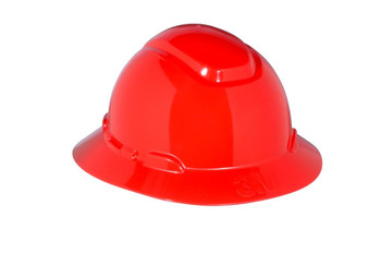 3M Full Brim Hard Hat H-805R - Red 4-Point Ratchet Suspension - 20 EA/Case