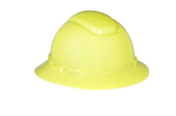3M Full Brim Hard Hat H-809R - Hi-Vis Yellow 4-Point Ratchet Suspension - 20 EA/Case
