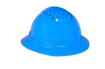 3M Full Brim Hard Hat H-803V - Blue 4-Point Ratchet Suspension - Vented - 20 EA/Case