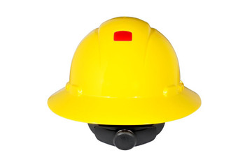 3M Full Brim Hard Hat H-802R-UV - Yellow 4-Point Ratchet Suspension - with Uvicator - 20 EA/Case