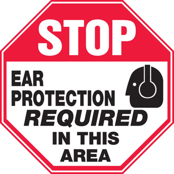 Stop Safety Sign: Ear Protection Required In This Area 12" x 12" Accu-Shield 1/Each - MPPE900XP