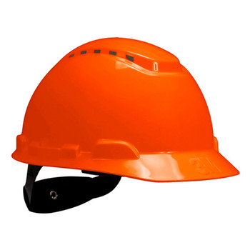 3M Hard Hat H-707V-UV - Hi-Vis Orange - 4-Point Ratchet Suspension - Vented - with UVicator 20 EA/Case