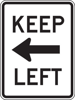 Lane Guidance Sign: Keep Left 24" x 18" DG High Prism 1/Each - MR47ALDP