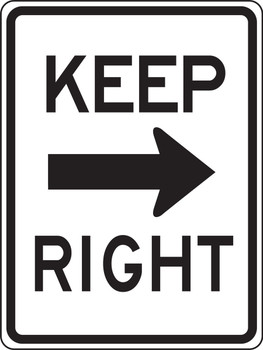Lane Guidance Sign: Keep Right 24" x 18" DG High Prism 1/Each - MR47ARDP