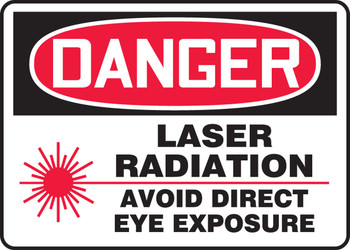 OSHA Danger Safety Sign: Laser Radiation - Avoid Direct Eye Exposure 7" x 10" Aluminum 1/Each - MRAD003VA