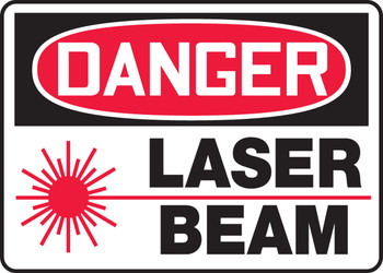 OSHA Danger Safety Sign: Laser Beam 10" x 14" Accu-Shield 1/Each - MRAD008XP