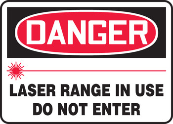 OSHA Danger Safety Sign: Laser Range In Use - Do Not Enter 10" x 14" Accu-Shield 1/Each - MRAD016XP