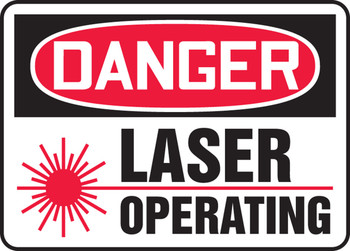 OSHA Danger Safety Sign: Laser Operating 7" x 10" Plastic - MRAD021VP