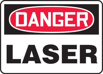 OSHA Danger Safety Sign: Laser 7" x 10" Adhesive Vinyl - MRAD024VS