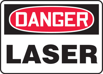 OSHA Danger Safety Sign: Laser English 10" x 14" Dura-Plastic 1/Each - MRAD025XT