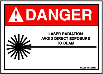 ANSI Danger Safety Sign: Laser Radiation - Avoid Direct Exposure To Beam 10" x 14" Plastic 1/Each - MRAD044VP