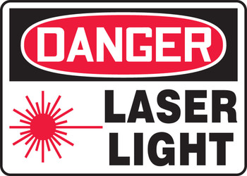 OSHA Danger Safety Sign: Laser Light 10" x 14" Aluminum 1/Each - MRAD101VA