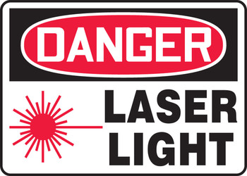 OSHA Danger Safety Sign: Laser Light 10" x 14" Dura-Fiberglass 1/Each - MRAD101XF