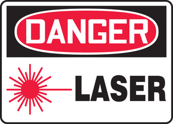 OSHA Danger Safety Sign: Laser 10" x 14" Adhesive Vinyl 1/Each - MRAD103VS