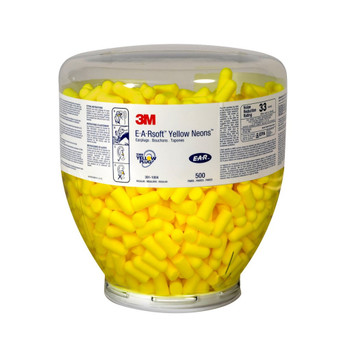 3M E-A-Rsoft Yellow Neons One Touch Refill Uncorded Earplugs 391-1004, Regular Size 2000 EA/Case