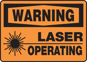 OSHA Warning Safety Sign: Laser Operating 10" x 14" Accu-Shield 1/Each - MRAD303XP