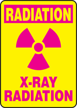 Radiation Safety Sign: X-Ray Radiation 14" x 10" Adhesive Dura-Vinyl 1/Each - MRAD514XV