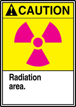 ANSI Caution Safety Sign: Radiation Area. 14" x 10" Adhesive Vinyl 1/Each - MRAD603VS