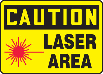 OSHA Caution Safety Sign: Laser Area 10" x 14" Adhesive Vinyl 1/Each - MRAD608VS