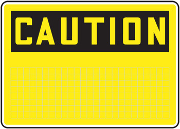 OSHA Caution Grid-Lined Blank 14" x 20" Dura-Plastic 1/Each - MRBH646XT