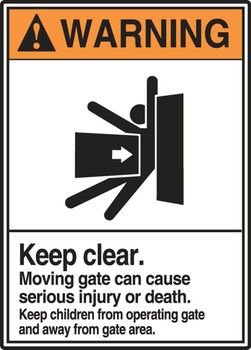 ANSI Warning Safety Sign: Keep Clear 14" x 10" Plastic 1/Each - MRBR304VP