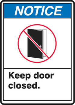 ANSI Notice Safety Sign: Keep Door Closed 14" x 10" Accu-Shield 1/Each - MRBR804XP