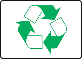 Safety Sign: Recycle Symbol 7" x 10" Adhesive Vinyl 1/Each - MRCY512VS