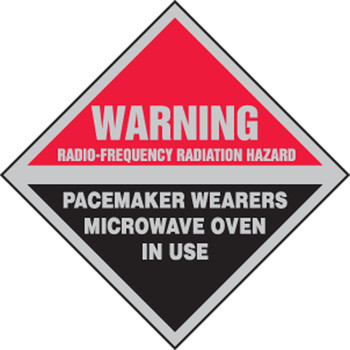 Warning Safety Sign: Radio-Frequency Radiation Hazard - Pacemaker Wearers Microwave Oven In Use 9" x 9" Accu-Shield 1/Each - MRFQ502XP