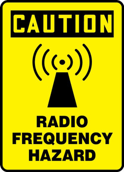 OSHA Caution Safety Sign: Radio Frequency Hazard 14" x 10" Aluminum 1/Each - MRFQ617VA