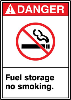 ANSI Danger Safety Sign: Fuel Storage - No Smoking. 14" x 10" Aluma-Lite 1/Each - MRHL007XL