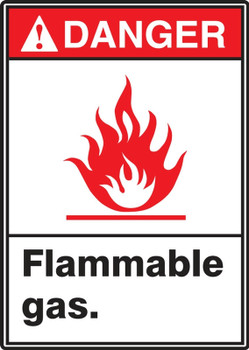 ANSI Danger Safety Sign: Flammable Gas 14" x 10" Aluminum 1/Each - MRHL105VA