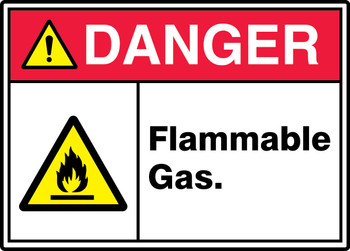 ANSI ISO Danger Safety Signs: Flammable Gas. 10" x 14" Accu-Shield 1/Each - MRHL106XP