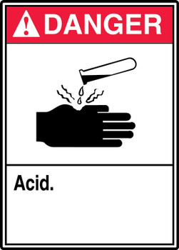 ANSI Danger Safety Sign: Acid 14" x 10" Aluminum 1/Each - MRHL130VA