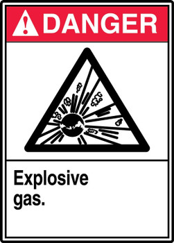 ANSI Danger Safety Sign: Explosive Gas. 14" x 10" Dura-Fiberglass 1/Each - MRHL137XF
