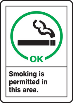 Safety Sign: Smoking Is Permitted In This Area 10" x 7" Aluminum 1/Each - MRMK501VA