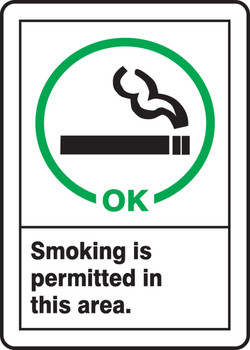 Safety Sign: Smoking Is Permitted In This Area 10" x 7" Accu-Shield 1/Each - MRMK501XP